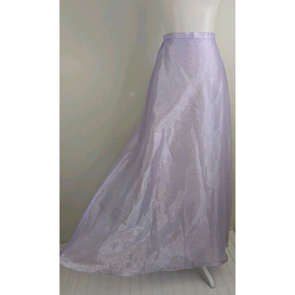 Y2K Lavender Maxi Skirt Sheer Shimmer Fairycore Whimsy Ball Gown Prom Party XS